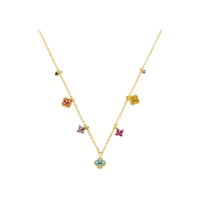 Collier Agatha Beloved en argent doré et oxydes de zirconium