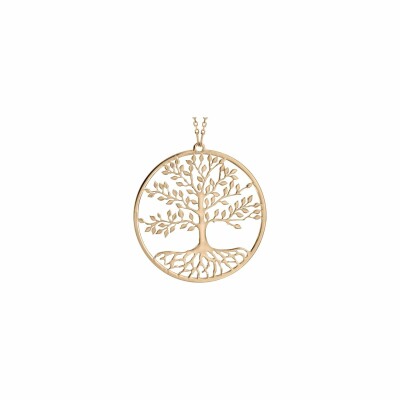 Collier argent et dorure jaune arbre de vie 42+3cm