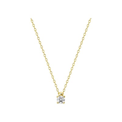 Collier en plaqué or et oxyde de zirconium