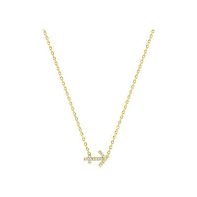 Collier zodiaque Sagittaire en plaqué or et oxyde de zirconium