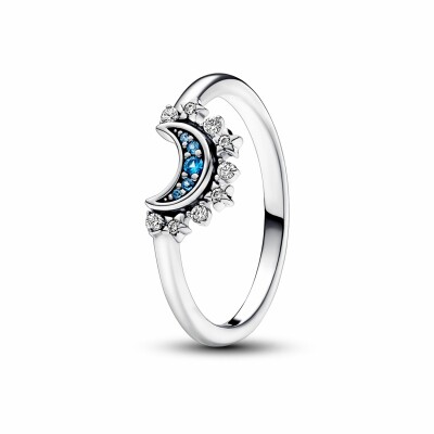 Bague Pandora Céleste Lune Scintillante Bleue en argent, taille 52
