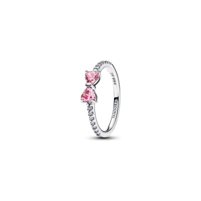Bague Pandora Nœud Rose Scintillant en argent, taille 52