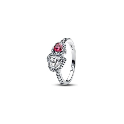 Bague Pandora Timeless cœurs halo en argent taille 48