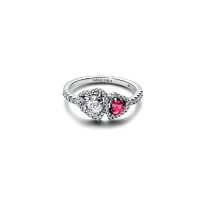 Bague Pandora Timeless cœurs halo en argent taille 48