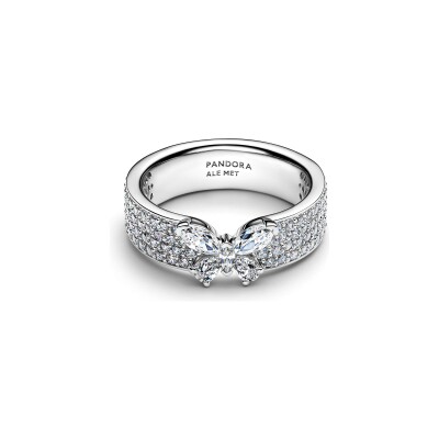 Bague Pandora Cocktail Papillon Scintillant en argent et oxydes de zirconium, taille 54