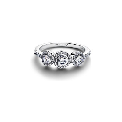 Bague Pandora Classic Stone en argent et oxyde de zirconium, taille 52