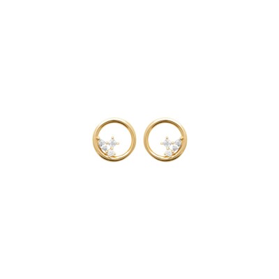 Boucles d'oreilles en plaqué or et oxyde de zirconium