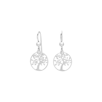 Boucles d'oreilles pendantes en argent rhodié