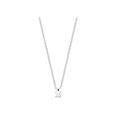 Collier en argent rhodié et oxyde de zirconium