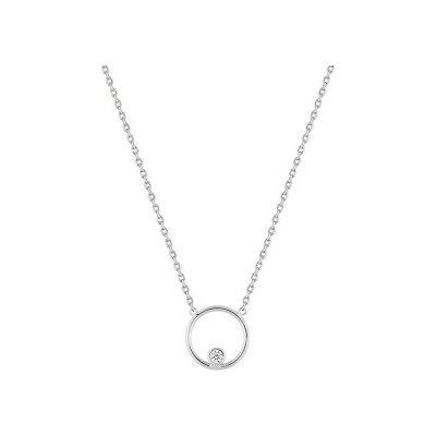 Collier en argent rhodié et oxyde de zirconium