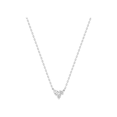 Collier en argent rhodié et oxyde de zirconium