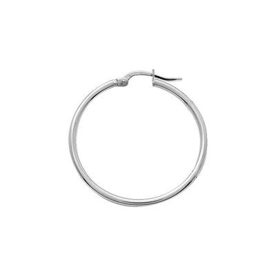 Boucles d'oreilles créoles en argent rhodié