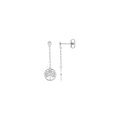 Boucles d'oreilles pendantes  en argent rhodié