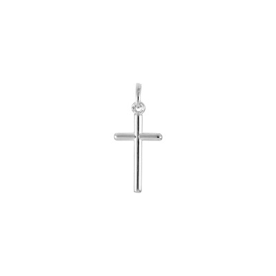 Pendentif croix en argent rhodié