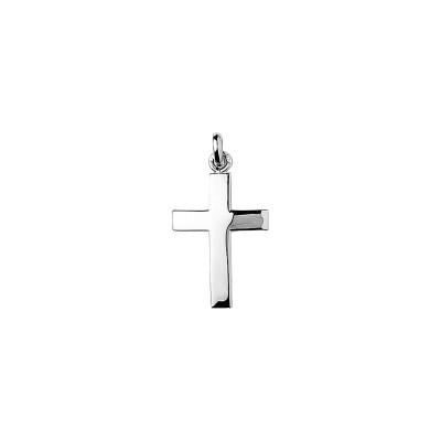 Pendentif croix en argent rhodié