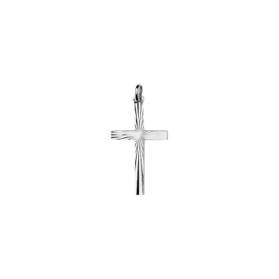 Pendentif croix en argent rhodié