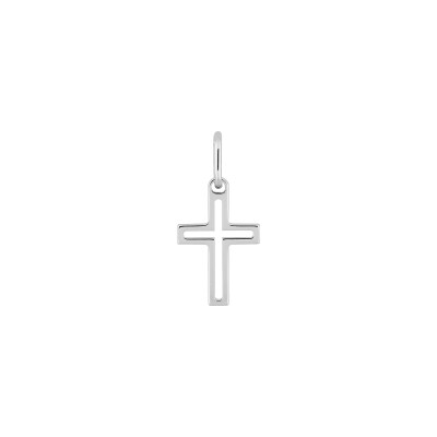 Pendentif croix en argent rhodié