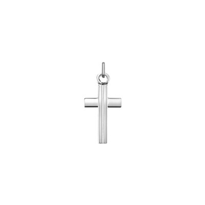 Pendentif Croix en argent rhodié