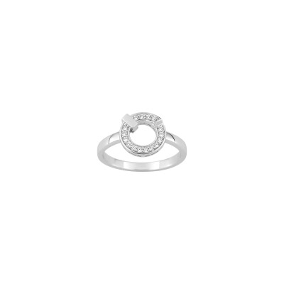 Bague en argent rhodié et oxyde de zirconium