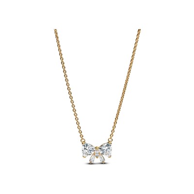 Collier Pandora Nœud Scintillant en métal doré, 45 cm