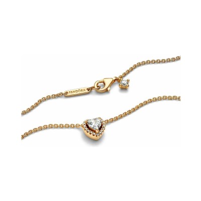 Collier Pandora Coeur Scintillant en métal doré, taille 45 cm