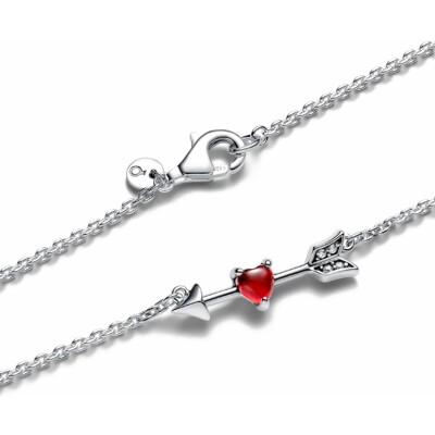 Collier Pandora Moments flèche & cœur en verre de murano en argent
