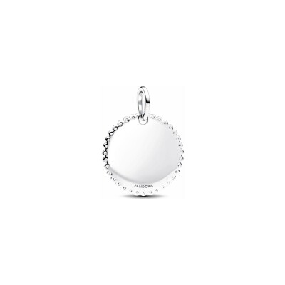 Médaillon Pandora Rond Gravable en argent