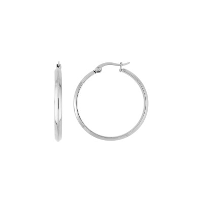 Boucles d'oreilles créoles en acier 