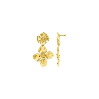 Boucles d'oreilles pendantes en acier doré