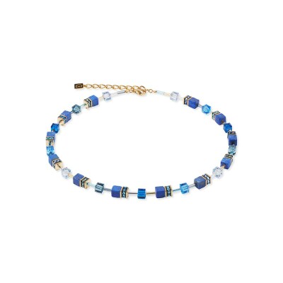 Collier Cœur de Lion GeoCUBE en métal doré, lapis lazuli, cristaux Swarovski et rondelle de strass