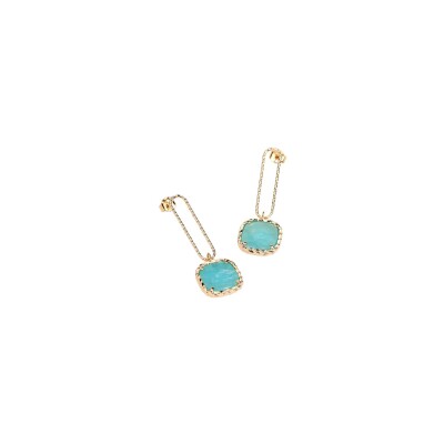 Boucles d'oreilles en plaqué or et amazonite