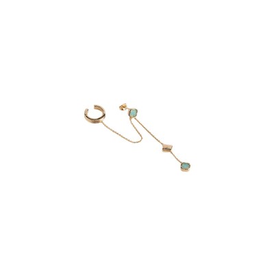 Boucles d'oreilles pendantes en plaqué or et amazonite