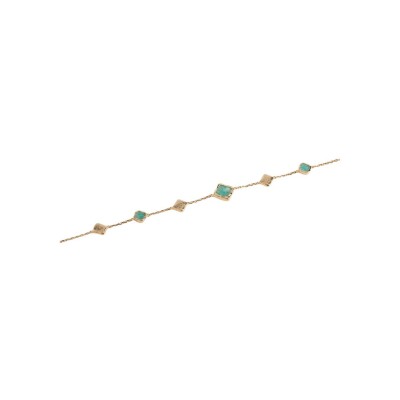 Bracelet en plaqué or et amazonite