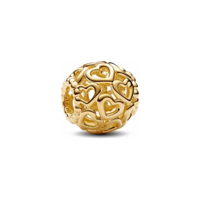 Charm Pandora Cœur Ajouré en métal doré