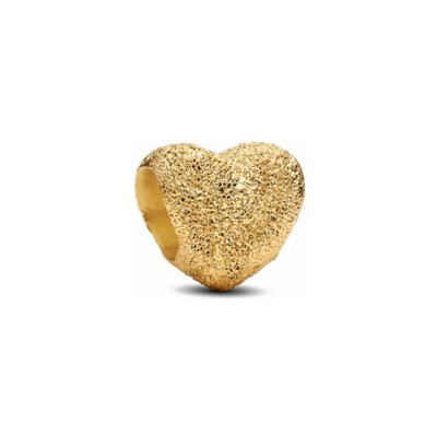 Mini charm Pandora Cœur Texturé en métal doré
