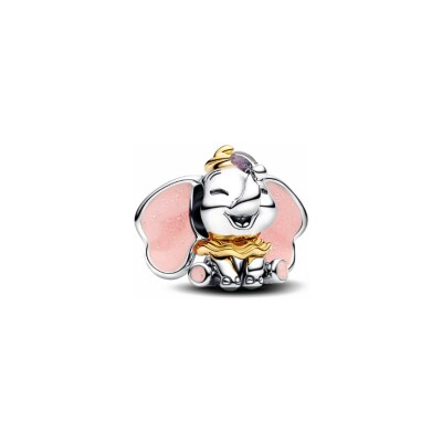 Charm Pandora X Disney Dumbo en argent et métal doré