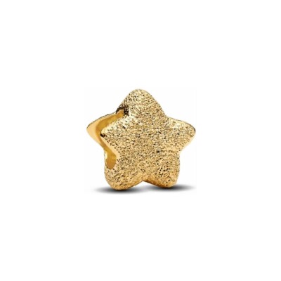 Mini charm Pandora Étoile Texturé en métal doré