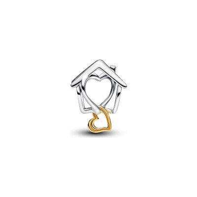 Charm Pandora Maison et Cœur en argent et métal doré
