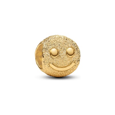 Charm Pandora Happy Face en métal doré
