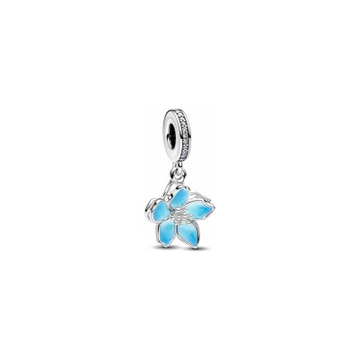 Charm Pandora Pendant Fleur Bleue en argent