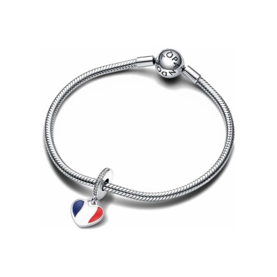 Charm Pandora Gravable Drapeau Français en argent