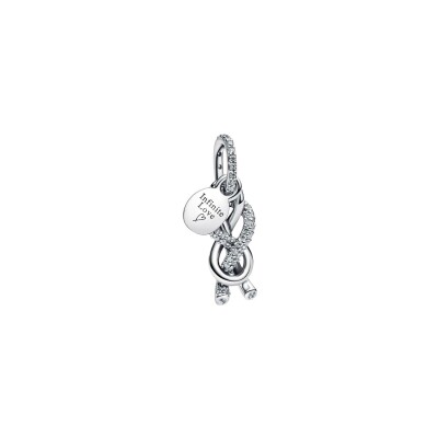 Charm Pandora Pendant Nœud De L'infini Pavé en argent et oxydes de zirconium