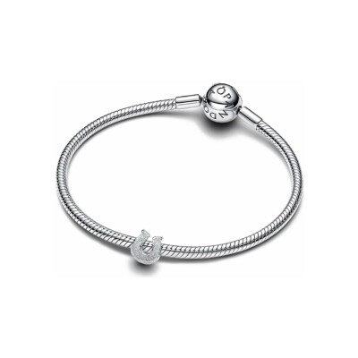 Mini charm Pandora Fer À Cheval Texturé en argent
