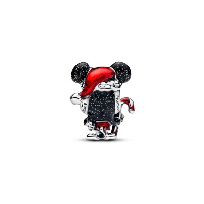 Charm Disney x Pandora Mickey en Tenue de Noël en argent et émail