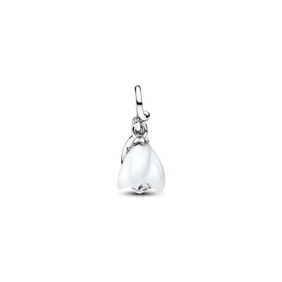 Charm Pandora Perce-Neige en argent, verre de Murano et oxydes de zirconium
