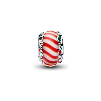 Charm Pandora Murano Sucre d’Orge en argent, verre de Murano et émail