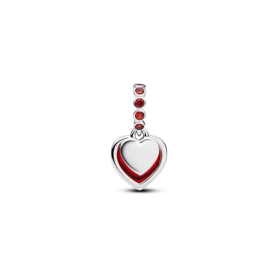 Charm Pandora Moments Cœur en argent, verre de Murano et cristal