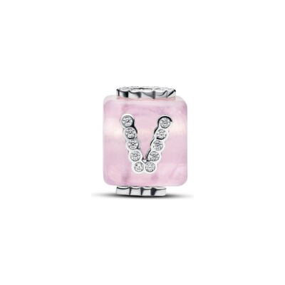 Charm Pandora Moments Love Cube en argent, oxyde de zirconium et verre de Murano