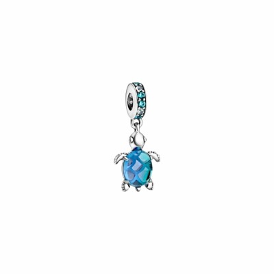 Charm pendentifs Pandora Tortue de mer en argent et verre de murano