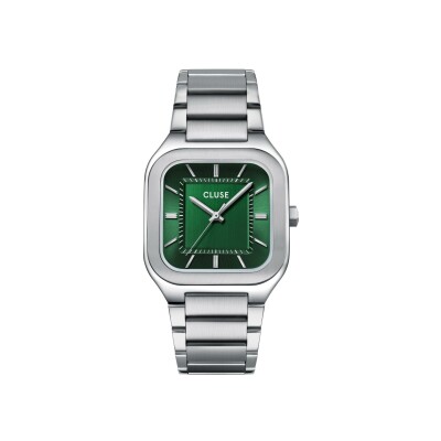Montre Cluse Quadrus Steel, Green, Silver Colour